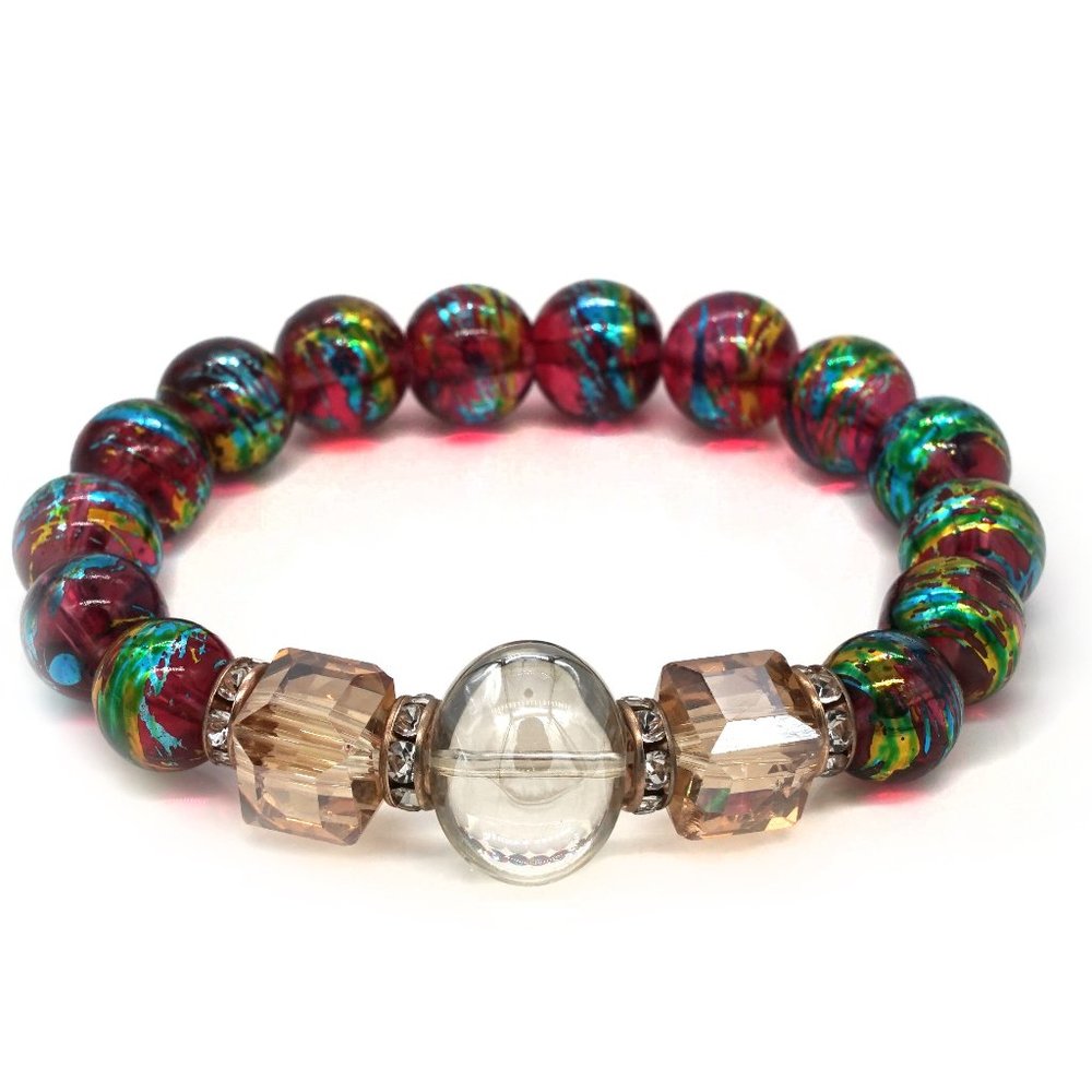 Bracelet with Assorted color light beads.